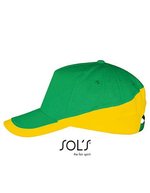 SOL´S 5-Panel Cap aus gebürsteter Baumwolle, Black/Gold One Size, LC00595 – Kelly Green/Gold