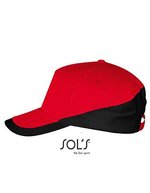 SOL´S 5-Panel Cap aus gebürsteter Baumwolle, Black/Gold One Size, LC00595 – Rosso/Nero