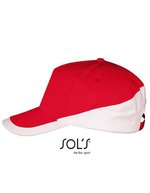 SOL´S 5-Panel Cap aus gebürsteter Baumwolle, Black/Gold One Size, LC00595 – Rosso/Bianco