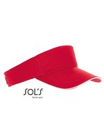 SOL´S Baumwoll-Sonnenblende Ace mit Klettverschluss, Black/White One Size, LC01196 – Rouge/Blanc