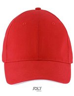 SOL´S Six Panel Cap Solar aus Baumwolle, Black One Size, LC03092 – Rouge/Blanc