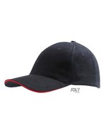SOL´S Six Panel Cap Buffalo aus Baumwolle, Beige One Size, LC88100 – Black/Red