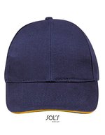 SOL´S Six Panel Cap Buffalo aus Baumwolle, Beige One Size, LC88100 – French Navy/Neon Orange