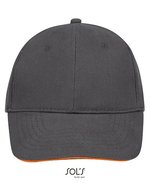 SOL´S Six Panel Cap Buffalo aus Baumwolle, Beige One Size, LC88100 – Grey (Solid)/Orange