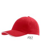 SOL´S Six Panel Cap Buffalo aus Baumwolle, Beige One Size, LC88100 – Red/White