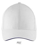 SOL´S Six Panel Cap Buffalo aus Baumwolle, Beige One Size, LC88100 – White/Navy