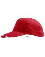 SOL´S Leichte Baumwoll-Cap mit Klettverschluss, Beige/White One Size, LC88110 – Red/White
