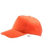 SOL´S Five Panel Cap Buzz mit Klettverschluss, Black One Size, LC88119 – Orange