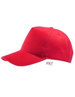 SOL´S Five Panel Cap Buzz mit Klettverschluss, Black One Size, LC88119 – Red