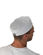 Le Chef Staycool Skull Cap mit elastischer Rückseite – White