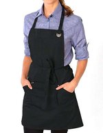 Le Chef Prep Latzschürze mit großen Taschen, Denim-Look, Navy 91 x 71 cm, LF113 – Bild 1