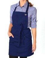 Le Chef Prep Latzschürze mit großen Taschen, Denim-Look – Navy