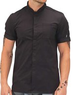 Le Chef Prep Kurzarm-Jacke Schwarz/Weiß – Black/Black