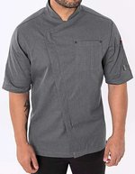 Le Chef Asymmetrische Jacke mit Staycool-Segment, Grey XS, LF129 – Bild 1