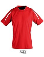 SOL´S Kurzärmliges Sportshirt Maracana 2 mit Mesh, Bright Green/White S, LT01638 – Red/White