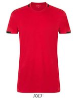 SOL´S Kurzarm V-Neck T-Shirt mit Kontrast-Kragen, Black/White XS, LT01717 – Red/Black