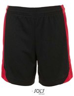 SOL´S Olimpico Contrast Shorts mit Mesh-Einsätzen, Black/Red XS, LT01718 – Bild 2