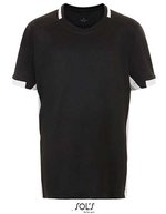 SOL´S V-Ausschnitt Sporttrikot mit Mesh-Einsätzen für Kinder, Black/White 6 Jahre (116), LT01719 – Bild 2