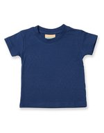 Larkwood Baby-Kinder T-Shirt aus Baumwolle, White 6/12 Monate, LW020 – Navy