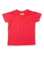 Larkwood Baby-Kinder T-Shirt aus Baumwolle, White 6/12 Monate, LW020 – Red