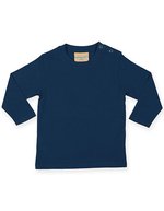 Larkwood Langarm-T-Shirt mit Druckknöpfen für Kinder – Navy