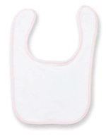 Larkwood Baby Lätzchen mit Pastellrand – White/Pale Pink