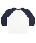 Larkwood Langärmliges Baseball-T-Shirt für Babys, White/Navy 0/6 Monate, LW025 – Bild 4