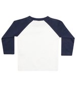 Larkwood Langärmliges Baseball-T-Shirt für Babys, White/Navy 0/6 Monate, LW025 – Bild 4