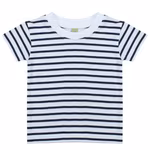 Larkwood Short Sleeve Striped T-Shirt for Babies, White/Oxford Navy 0/6 Monate, LW027 – image 3