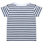 Larkwood Kurzarm-Gestreiftes T-Shirt für Babys, White/Oxford Navy 0/6 Monate, LW027 – Bild 4