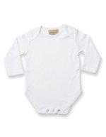 Larkwood Langarm-Bodysuit aus 100% Baumwolle – White