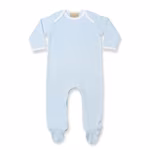 Larkwood Long Sleeve Pyjamas with Contrast Details, Pale Blue/White 0/3 Monate, LW053 – image 3