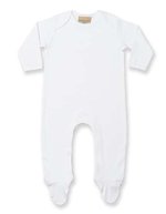 Larkwood Langarm Schlafanzug mit Kontrastdetails – White/White