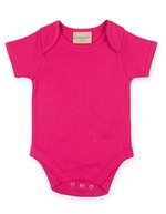 Larkwood Kurzärmeliger Baby-Body mit Envelope-Halsausschnitt – Fuchsia
