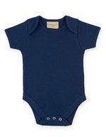 Larkwood Kurzärmeliger Baby-Body mit Envelope-Halsausschnitt – Navy
