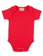 Larkwood Kurzärmeliger Baby-Body mit Envelope-Halsausschnitt, Black 0/3 Monate, LW055 – Rosso
