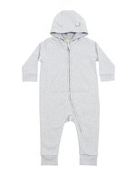 Larkwood Kleinkind Fleece Overall mit Kapuze – Heather Grey