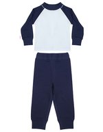 Larkwood Kinder-Pyjama mit Baseball-Shirt-Schnitt – Navy/White