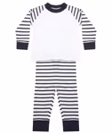Larkwood Pyjama bébé rayé avec manches raglan, Navy Stripe/White 0/6 Monate, LW072 – image 3
