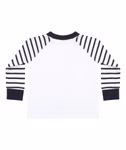 Larkwood Pyjama bébé rayé avec manches raglan, Navy Stripe/White 0/6 Monate, LW072 – image 5