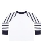 Larkwood Gestreifter Baby-Schlafanzug mit Raglan-Ärmeln, Navy Stripe/White 0/6 Monate, LW072 – Bild 5