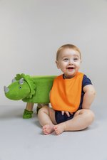 Larkwood Doppellagiges Baby-Lätzchen mit Klettverschluss, Navy One Size, LW082 – Bild 1