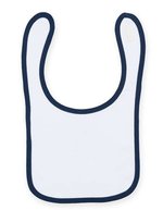 Larkwood Doppellagiges Baby-Lätzchen mit Klettverschluss, Navy One Size, LW082 – White/Navy