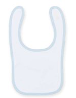Larkwood Doppellagiges Baby-Lätzchen mit Klettverschluss, Navy One Size, LW082 – White/Pale Blue