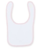 Larkwood Doppellagiges Baby-Lätzchen mit Klettverschluss, Navy One Size, LW082 – White/Pale Pink