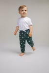Larkwood Baby Lounge Pants with Elastic Waistband, Bottle Green/White Snowflakes 0/6 Monate, LW085 – image 2