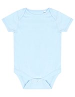 Larkwood Kurzarm-Bodysuit aus Baumwolle mit Druckknöpfen, Black 0/3 Monate, LW500 – Pale Blue