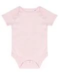 Larkwood Kurzarm-Bodysuit aus Baumwolle mit Druckknöpfen, White 3/6 Monate, LW500 – Pale Pink