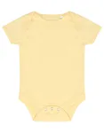 Larkwood Kurzarm-Bodysuit aus Baumwolle mit Druckknöpfen, White 3/6 Monate, LW500 – Pale Yellow