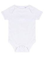 Larkwood Kurzarm-Bodysuit aus Baumwolle mit Druckknöpfen, Black 0/3 Monate, LW500 – White